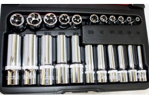 22 PC 1/4" & 3/8" DR. FEMALE TORX SOCKET SET PRO.